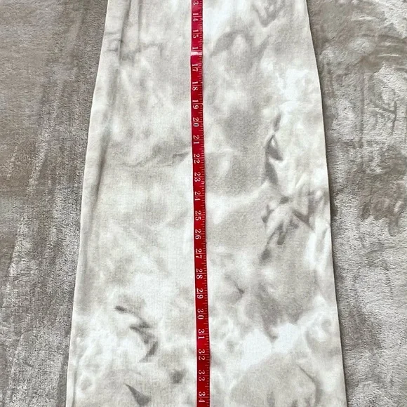 Zara Sleek Beige Tie-Dye Ribbed Fitted Dress with Thin Straps Women’s Small - Picture 5 of 9